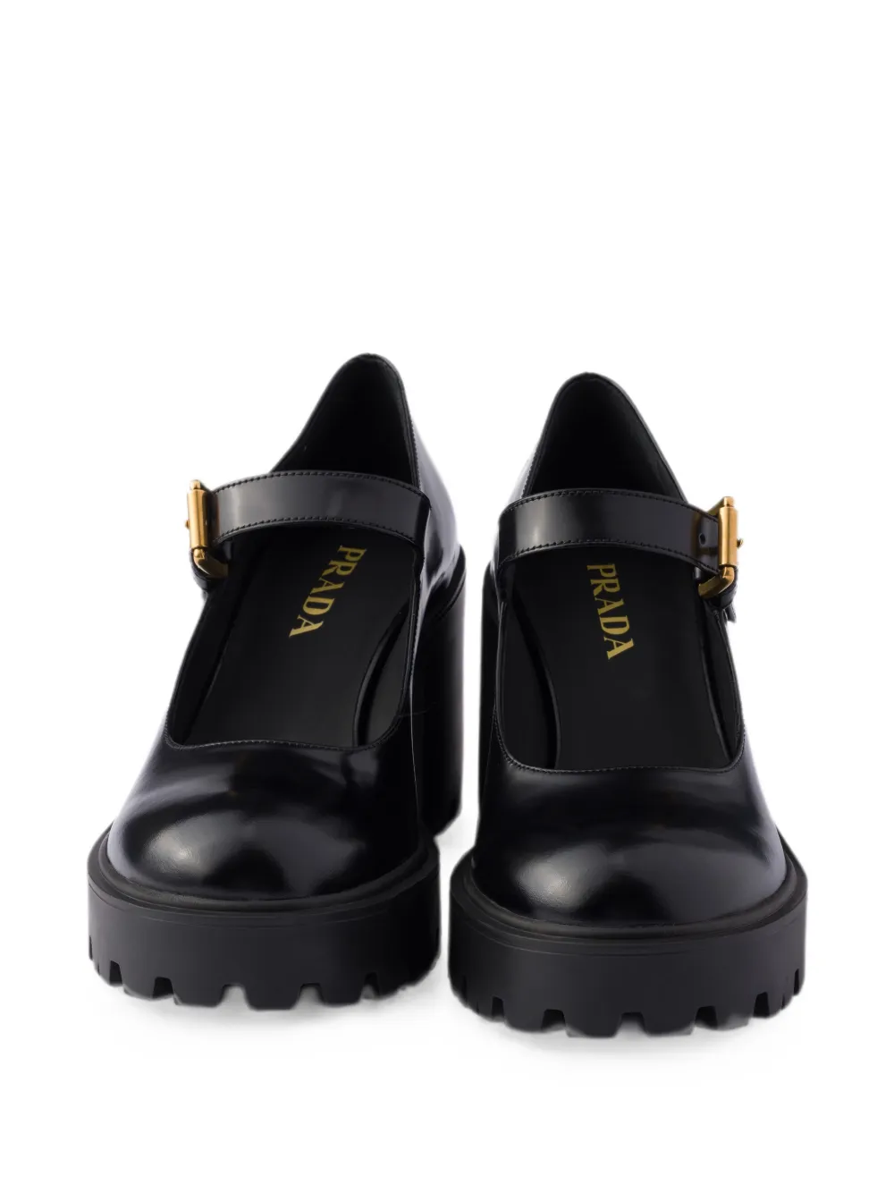 Prada brushed leather pumps Zwart