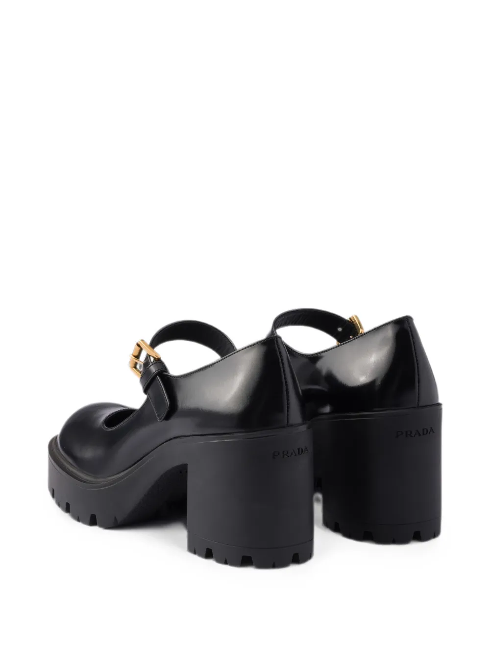 Prada brushed leather pumps Zwart