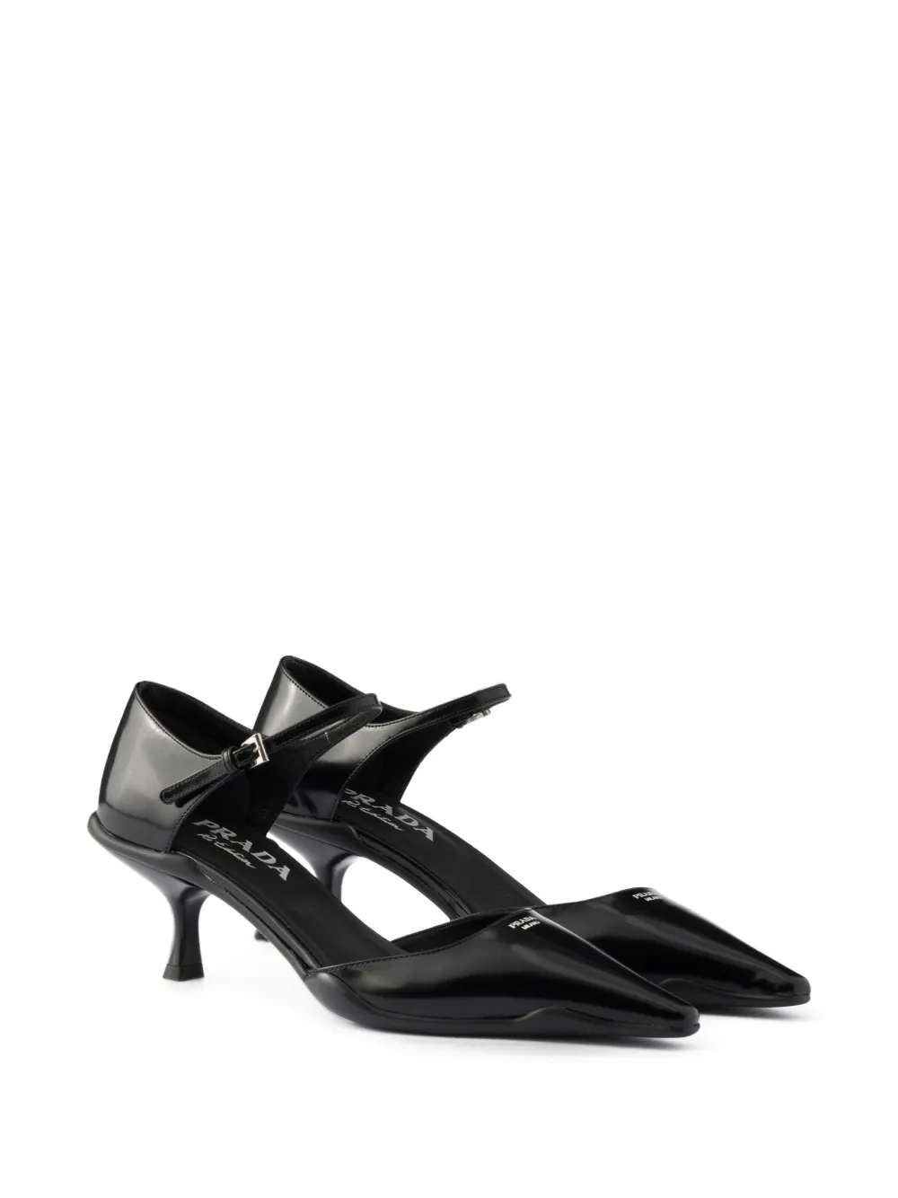 Prada brushed-leather D'Orsay pumps Zwart