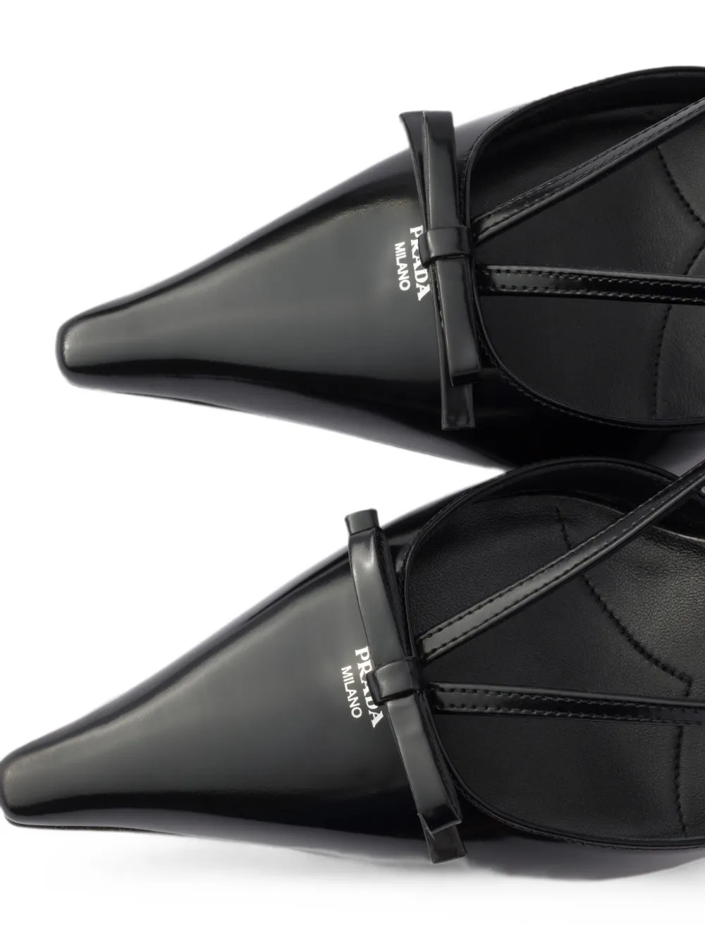Prada brushed-leather slingback pumps Zwart
