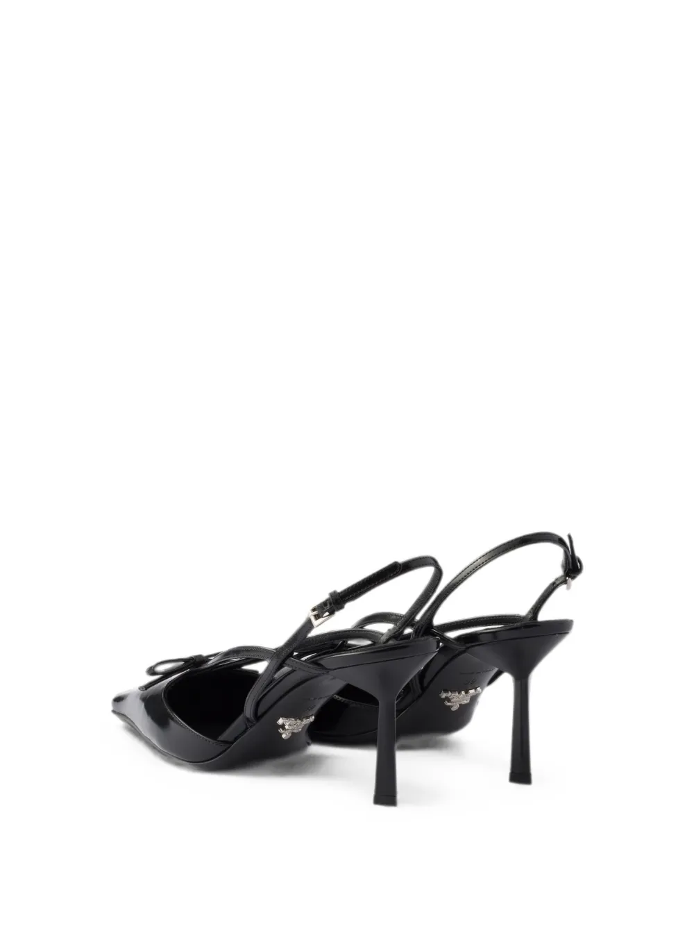 Prada brushed-leather slingback pumps Zwart