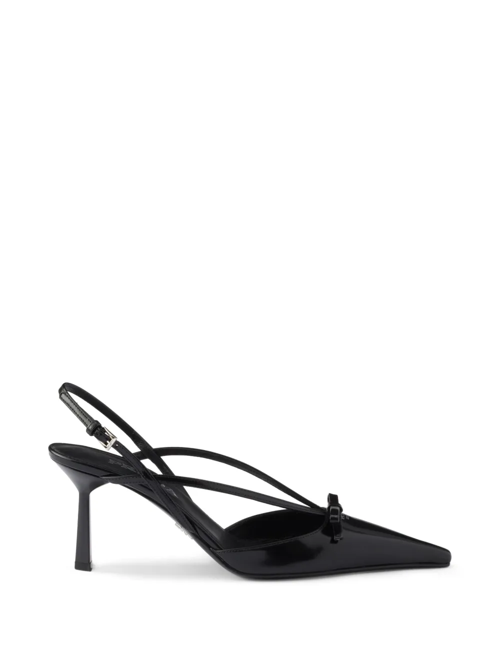 Prada brushed-leather slingback pumps Zwart