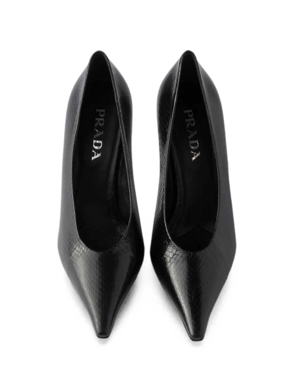 Prada Ayres leren pumps met puntige neus Zwart