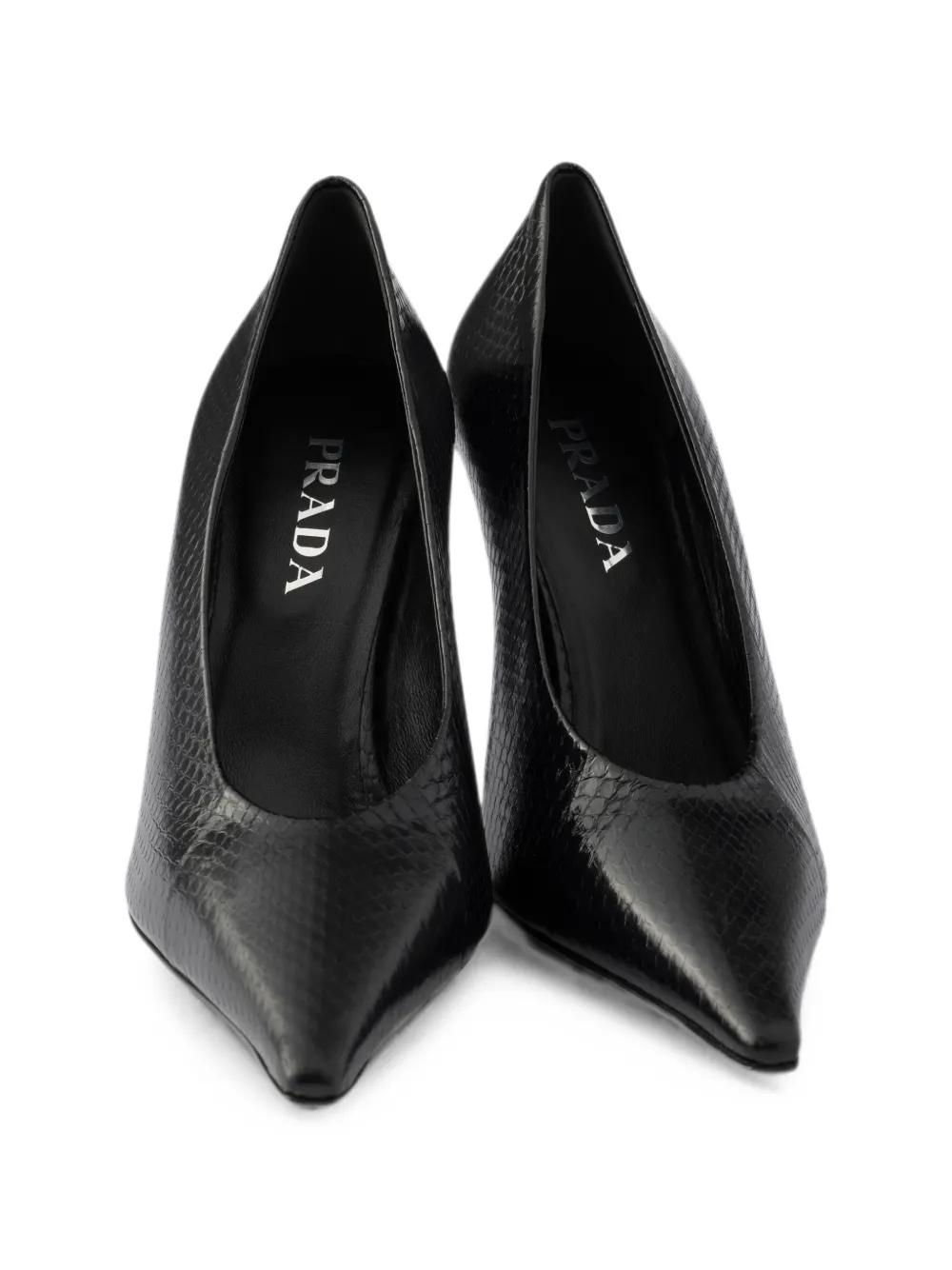 Prada Ayres leren pumps met puntige neus Zwart