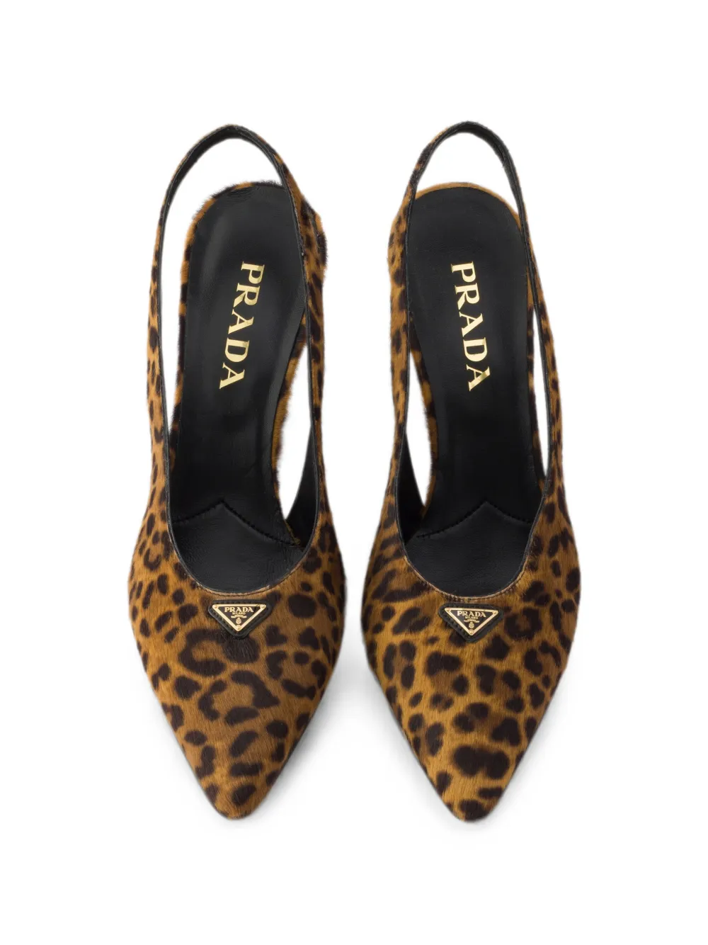 Prada printed leather slingback pumps Bruin