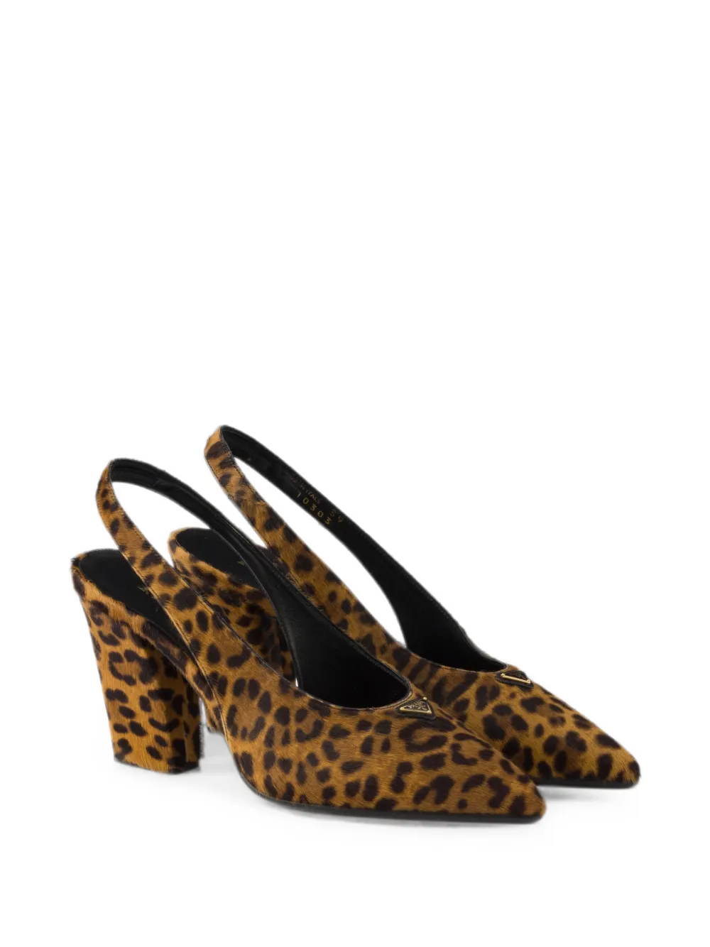 Prada printed leather slingback pumps Bruin