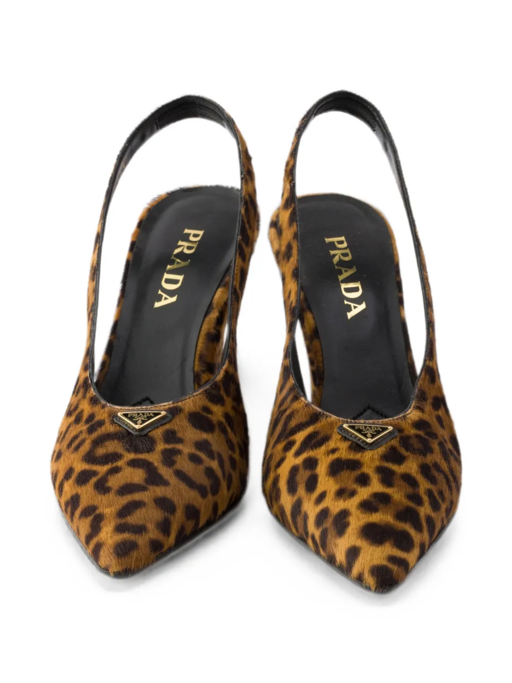 Prada printed leather slingback pumps Bruin