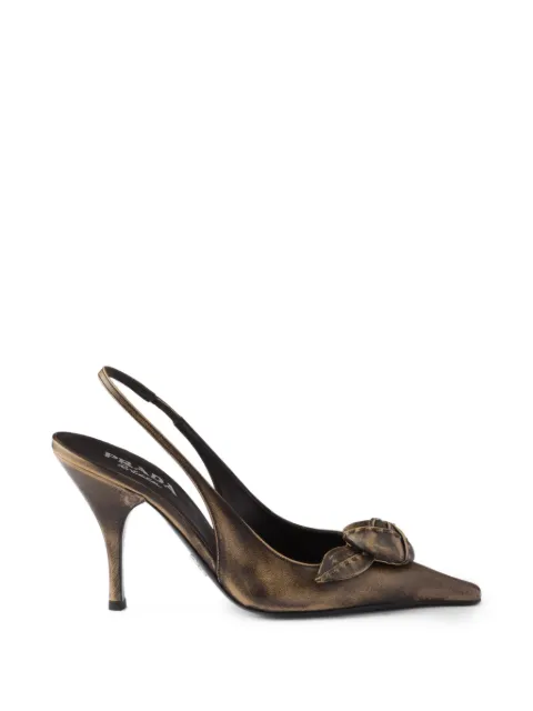 Prada leather slingback pumps
