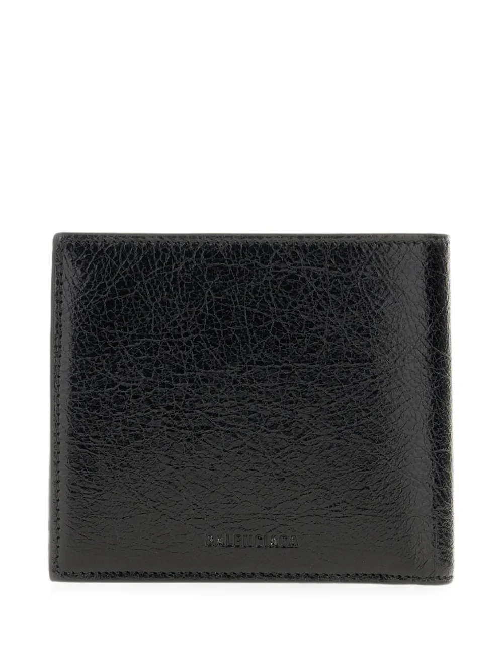 Balenciaga Square lamsleren portemonnee Zwart