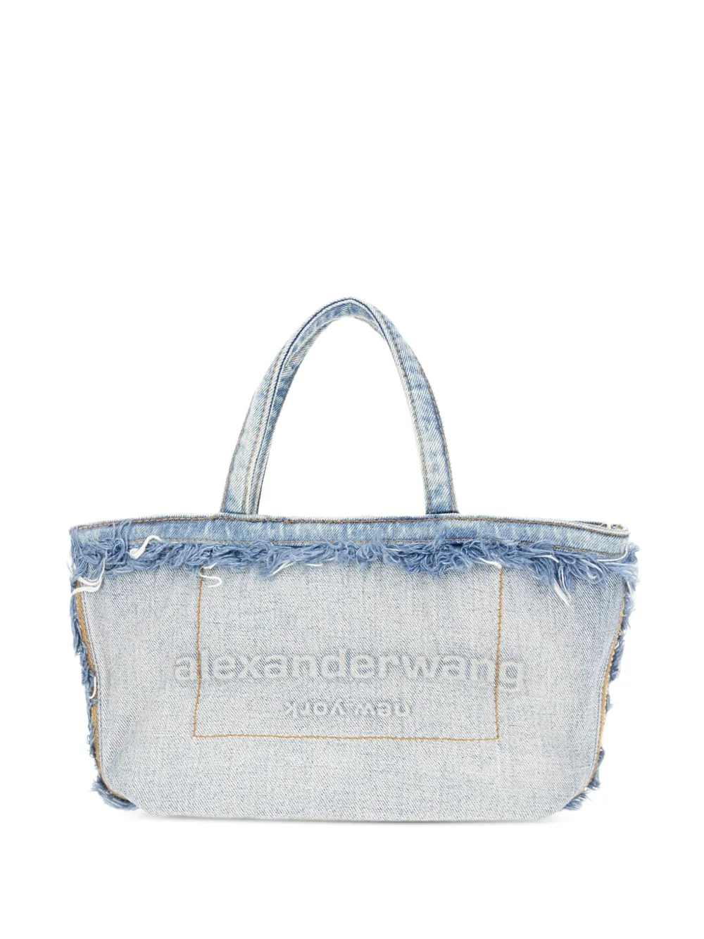 Alexander Wang frayed denim tote bag - Blue