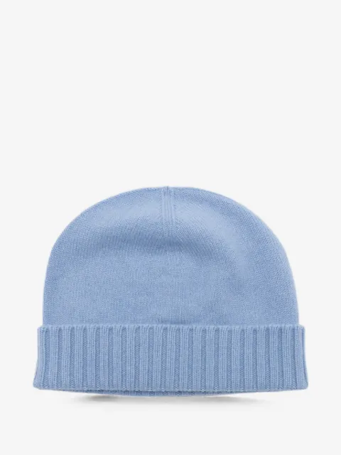 Malo gorro de cachemira con ribete de canalé