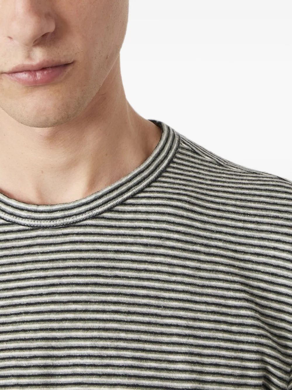 Officine Generale T-shirt met horizontale streep Wit
