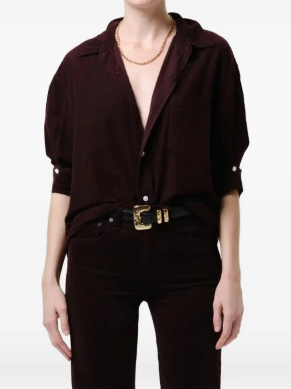 Citizens of Humanity corduroy chest-pocket shirt - Violett