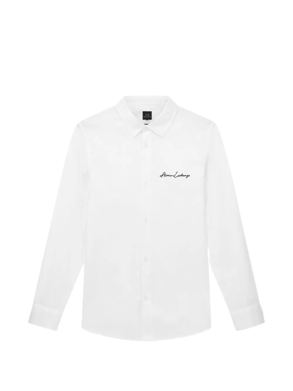 Armani Exchange logo-detail classic-collar shirt - Bianco