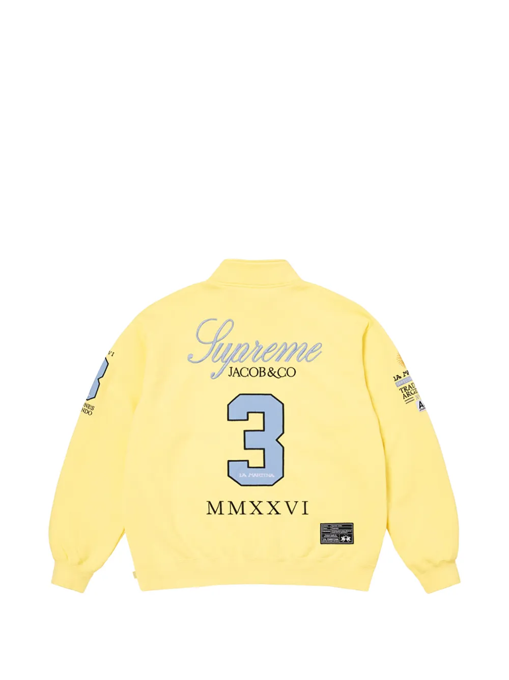 Supreme x La Martina sweater met geborduurd logo en rits Geel
