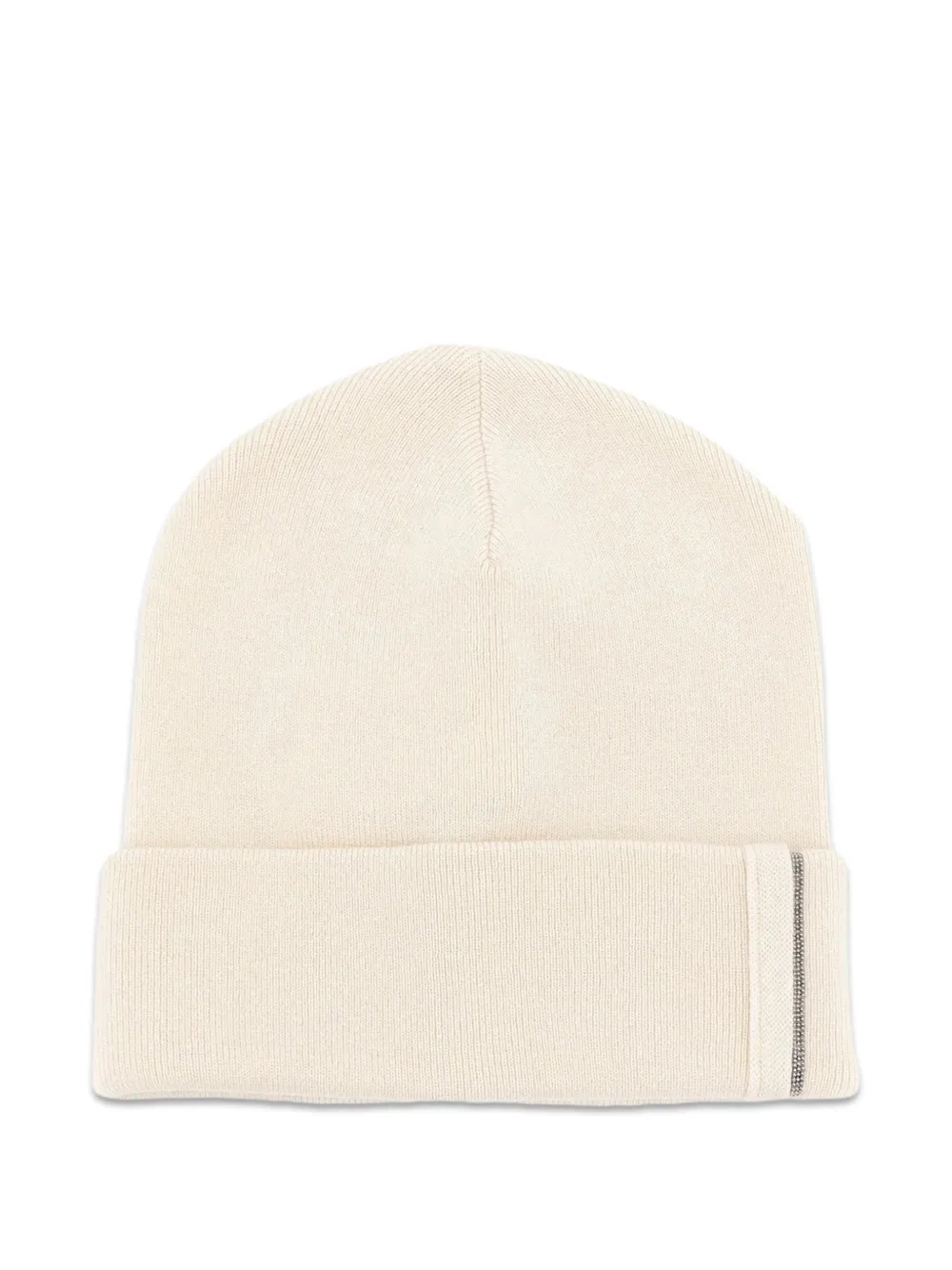 Brunello Cucinelli Monili-embellished turn-up brim beanie hat - Nude