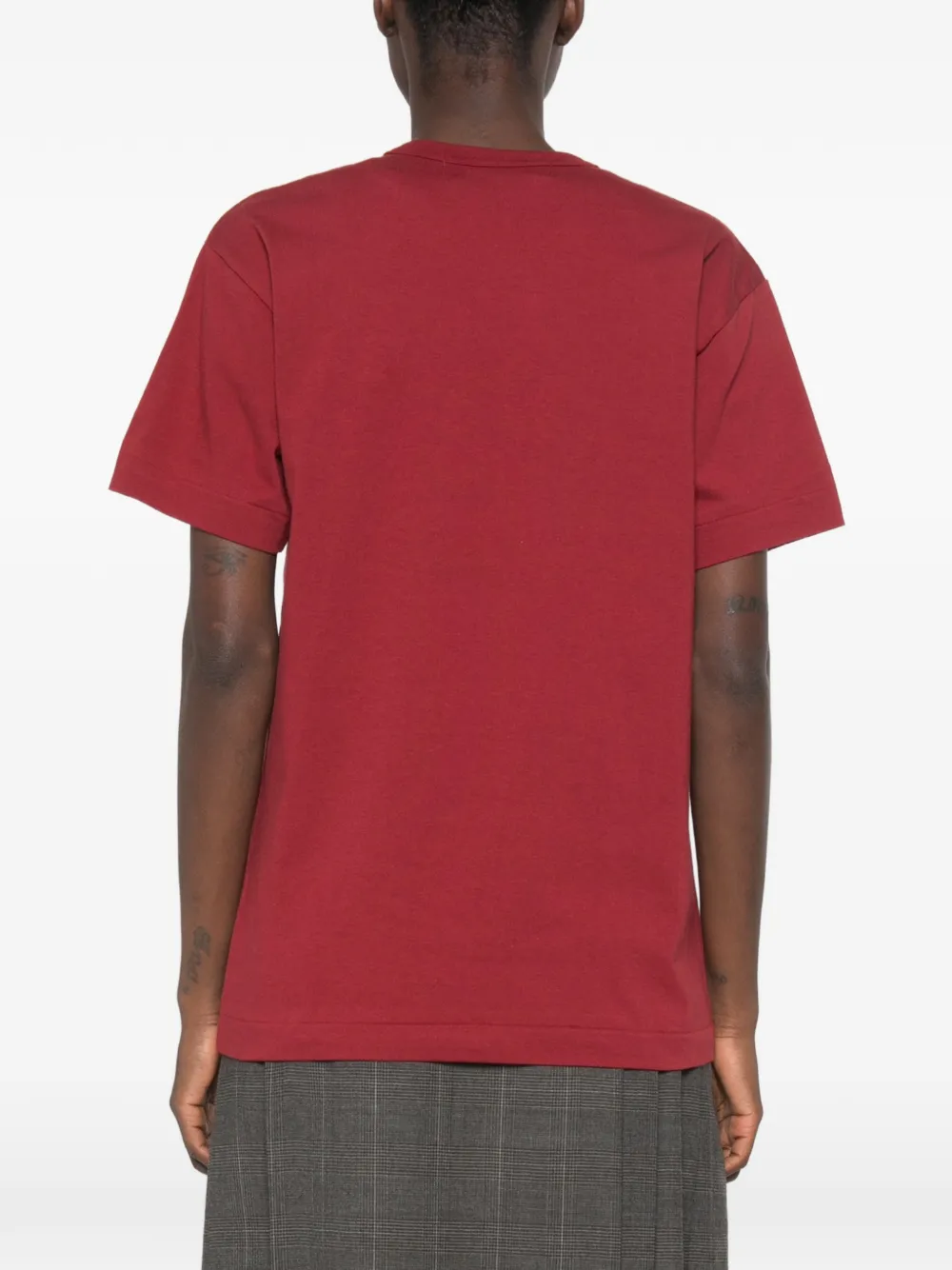 Comme Des Garçons Play T-shirt met dubbele hartpatch Rood