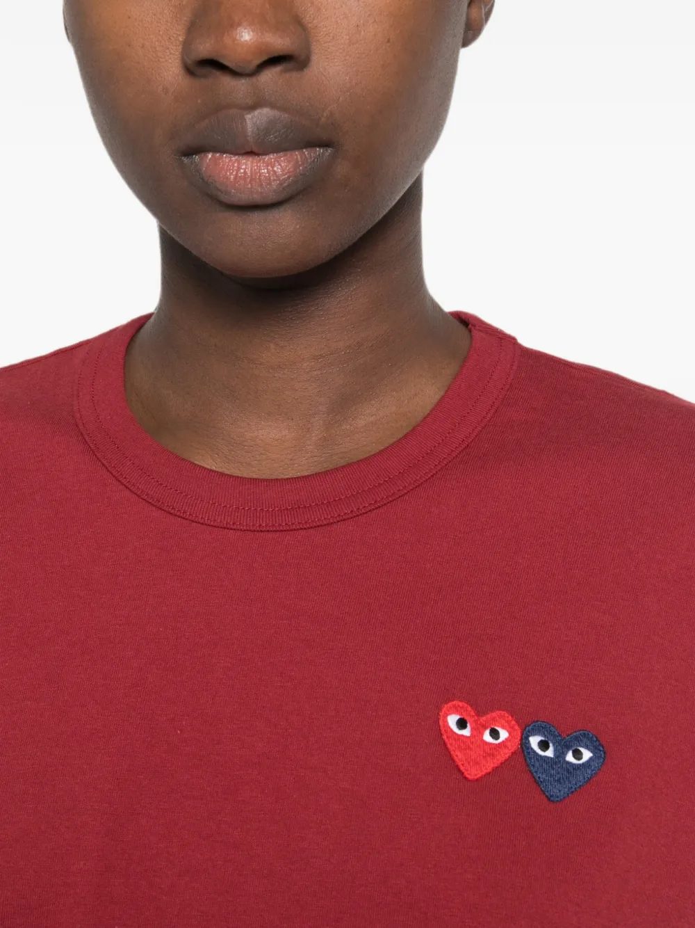 Comme Des Garçons Play T-shirt met dubbele hartpatch Rood