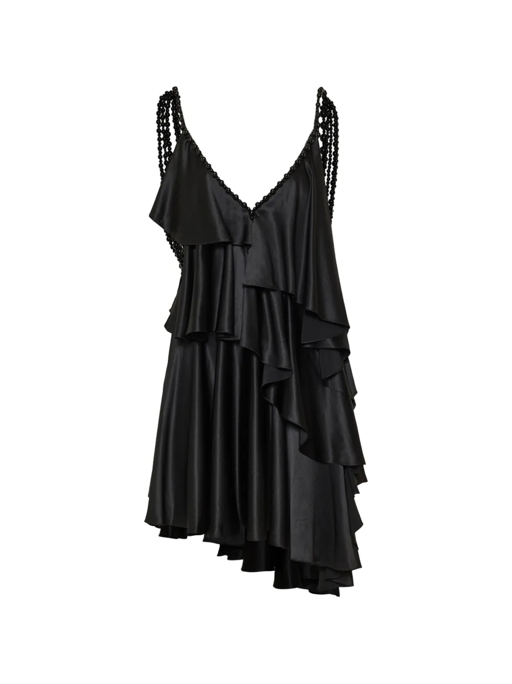 Balmain beaded ruffled dress - Black