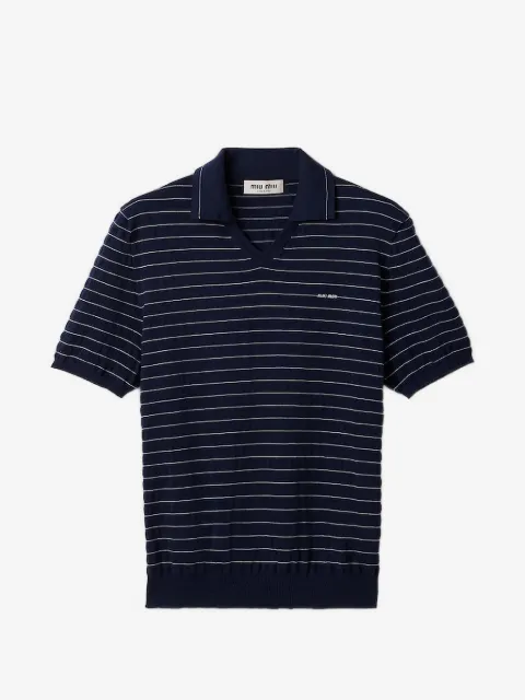 Miu Miu striped V-neck T-shirt