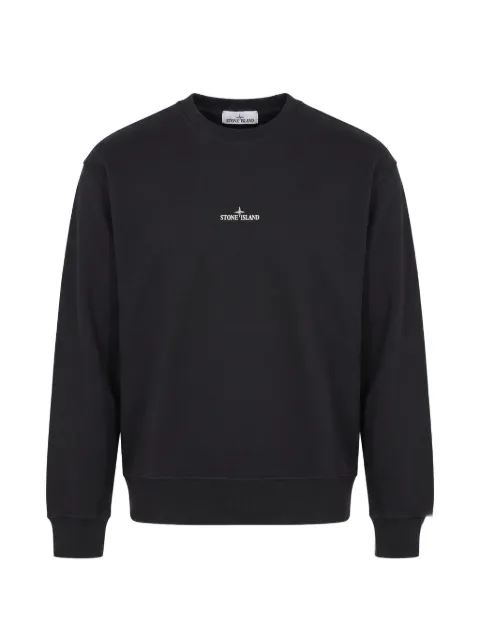 Stone Island sudadera de algodón con logo estampado