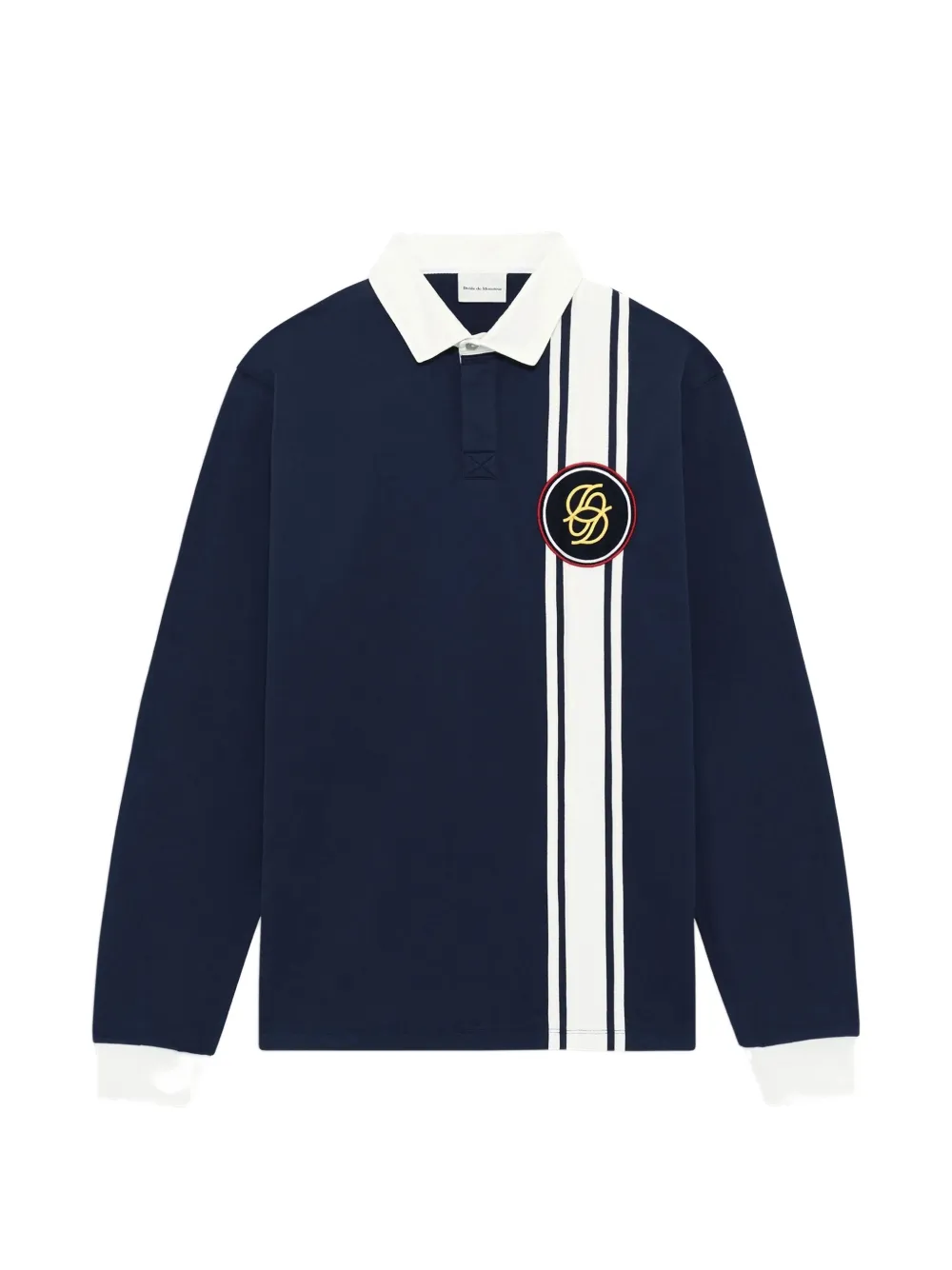 Drôle De Monsieur logo-patch long-sleeve polo shirt