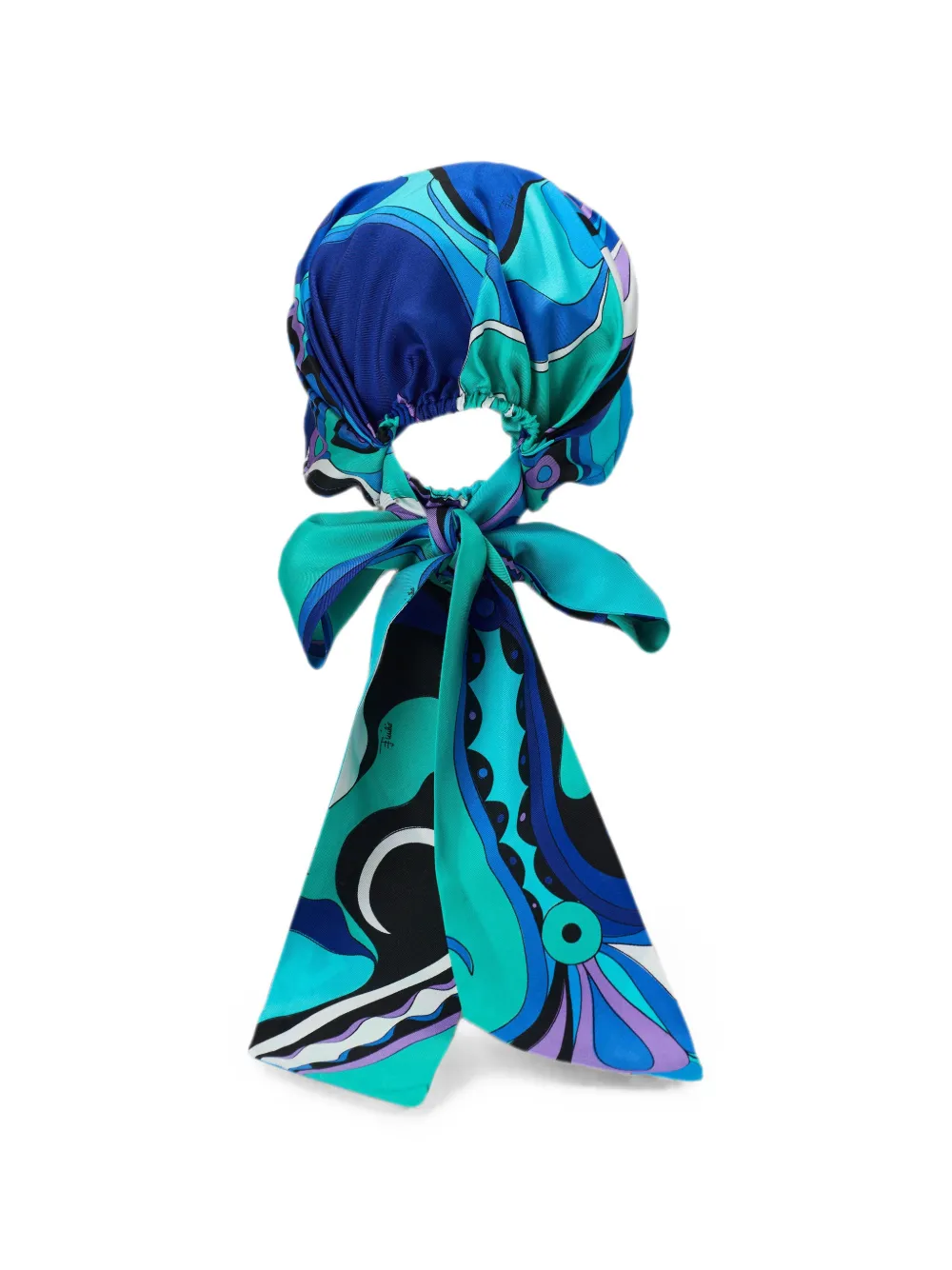 PUCCI Zijden bandana hoed met abstracte print Blauw