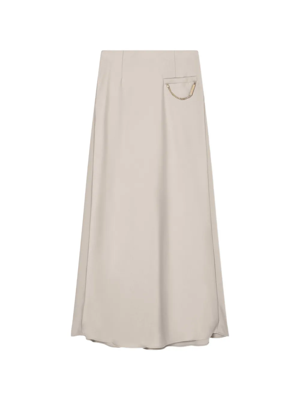 Armani Exchange Satijnen maxi-rok met kettingdetail Beige