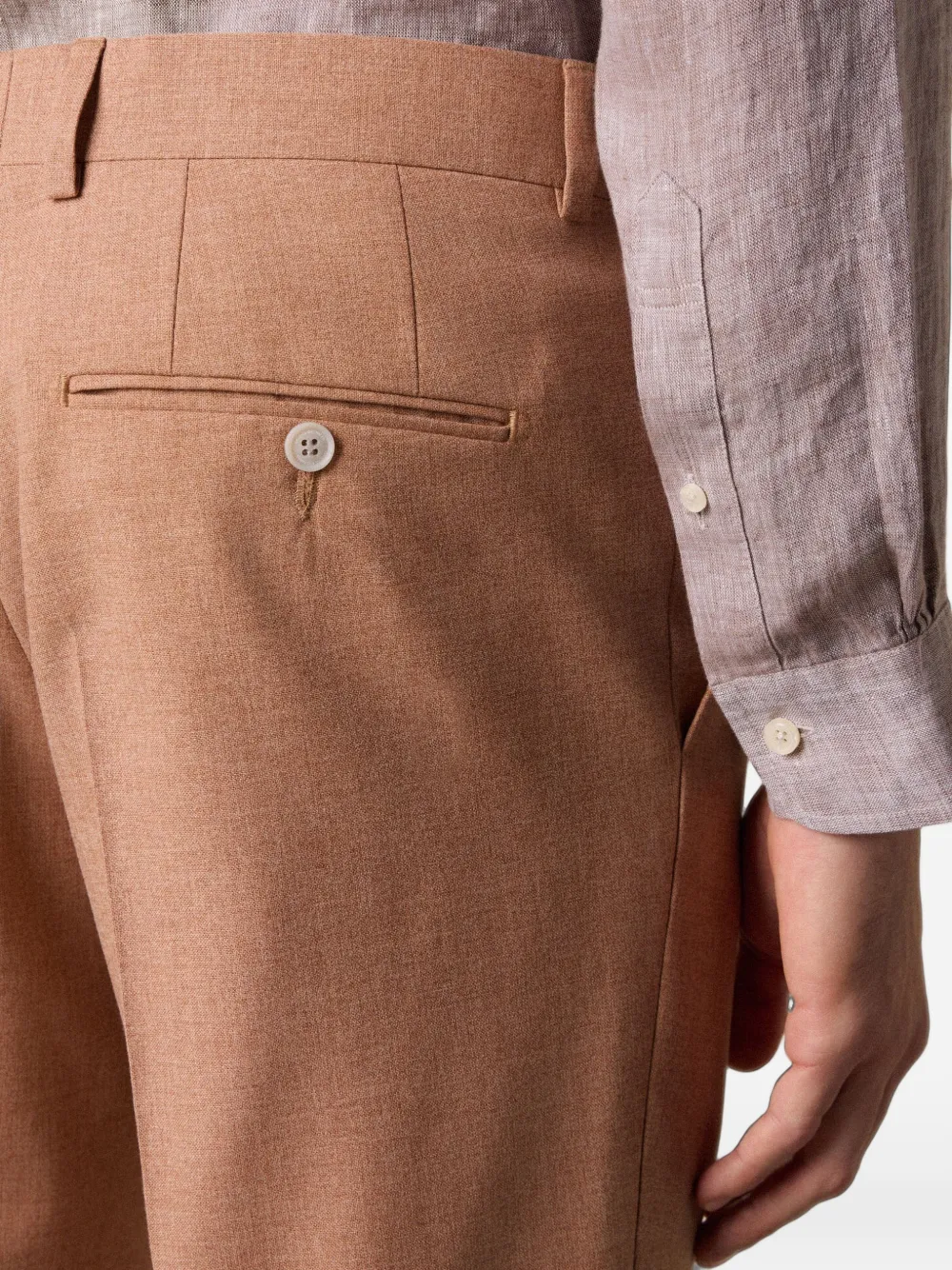 Brooks Brothers Broek van tropische wol Oranje