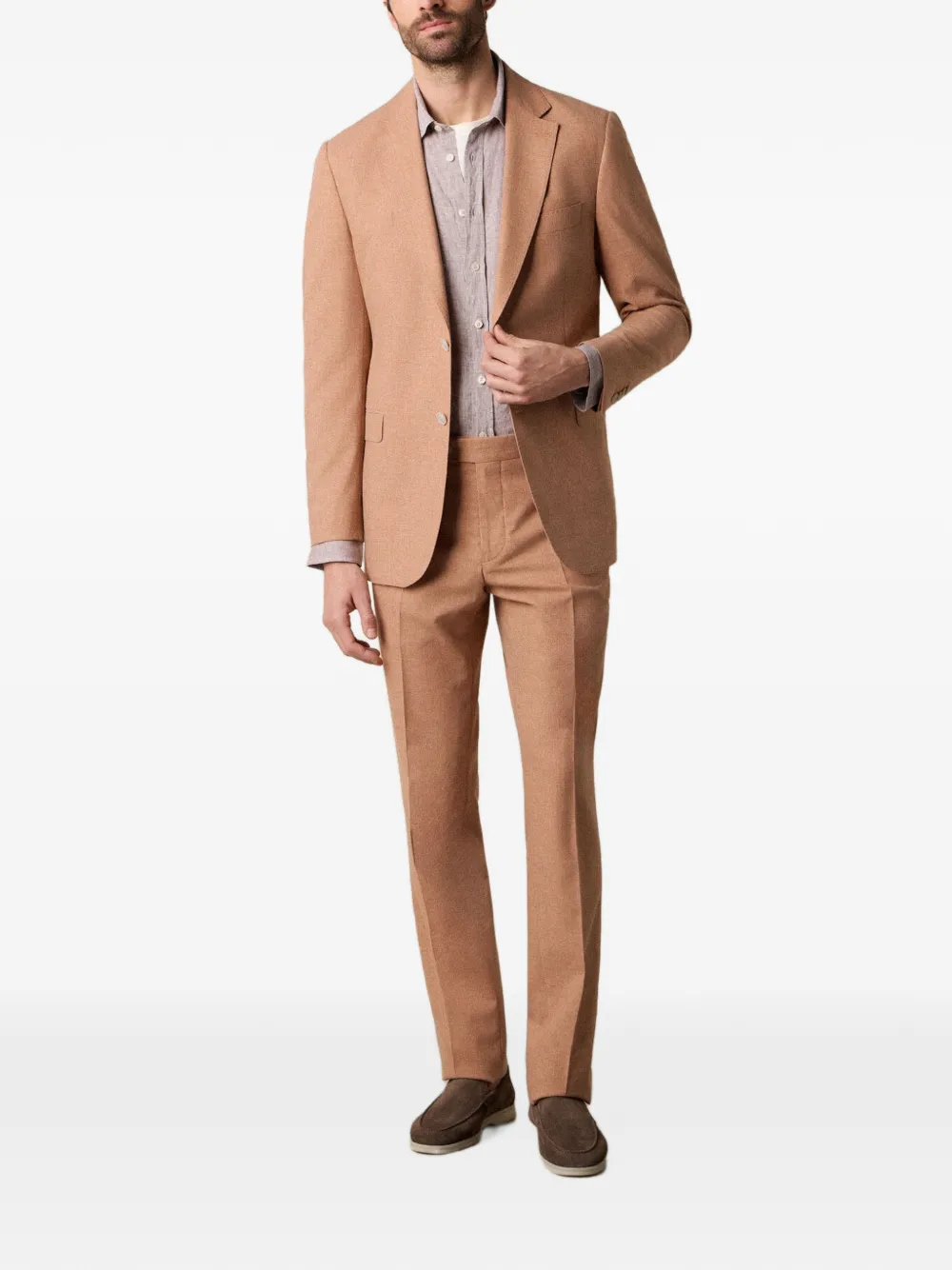 Brooks Brothers Broek van tropische wol Oranje