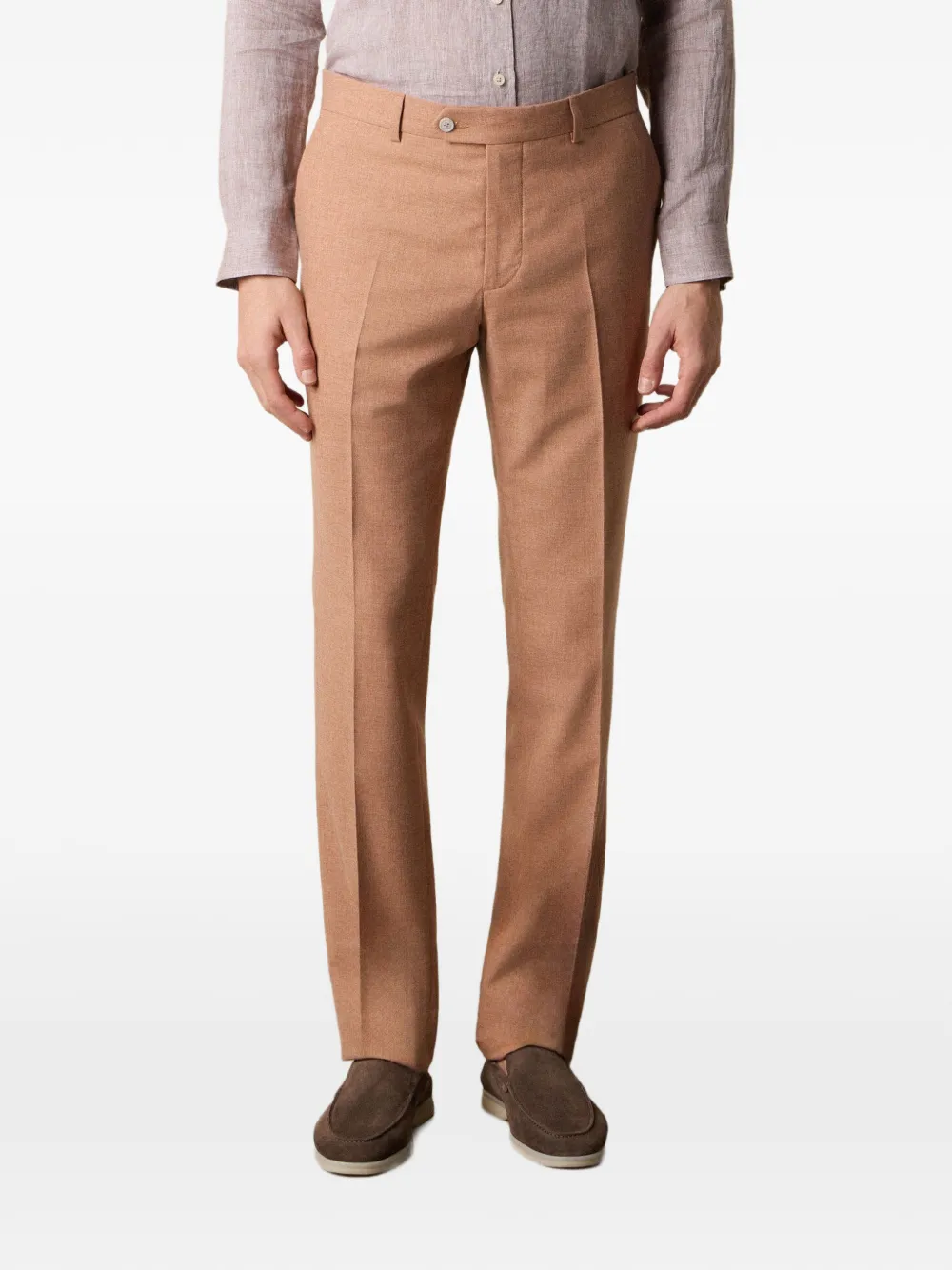 Brooks Brothers pantalon en laine tropicale - Marron