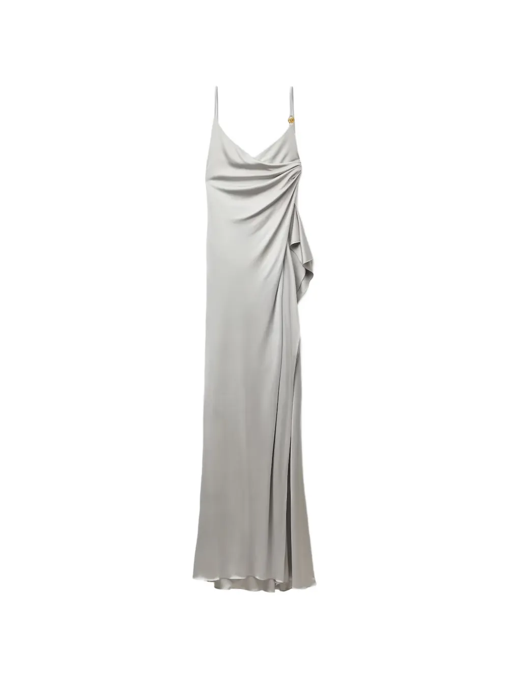 Versace Medusa-plaque draped gown - Grey