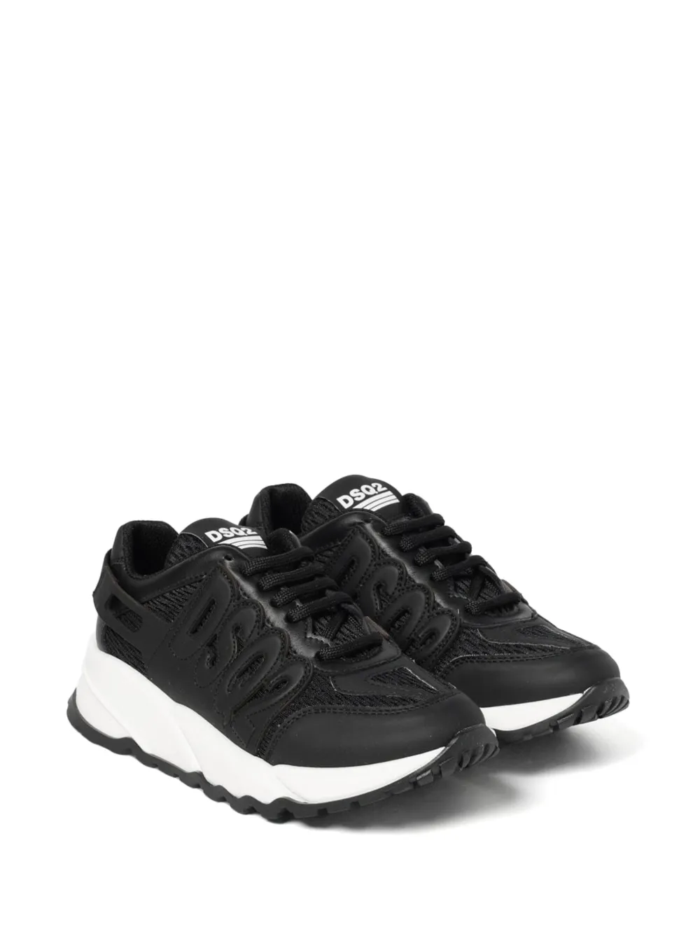 DSQUARED2 KIDS logo-appliqué mesh-panel sneakers - Nero