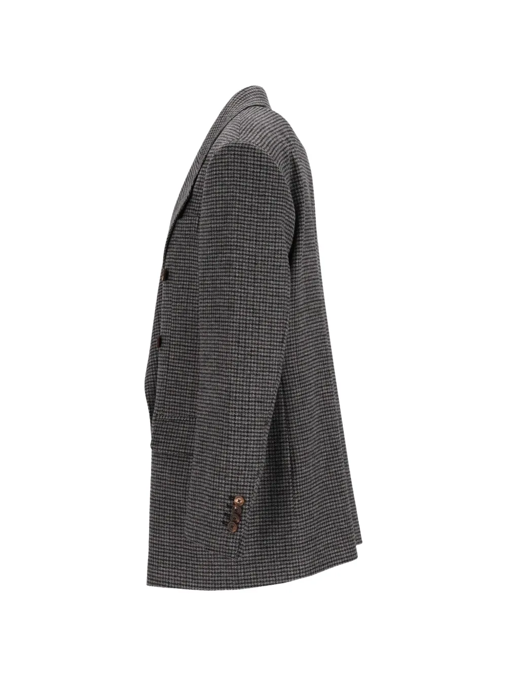 Tagliatore Loreley Double-breasted Micro-check Jacket In Gray