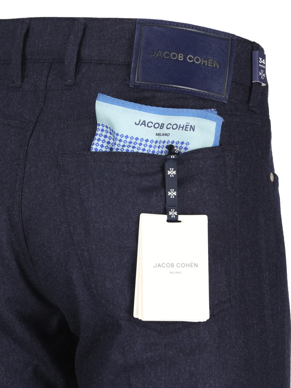 Jacob Cohën melange-effect five-pocket trousers Blauw