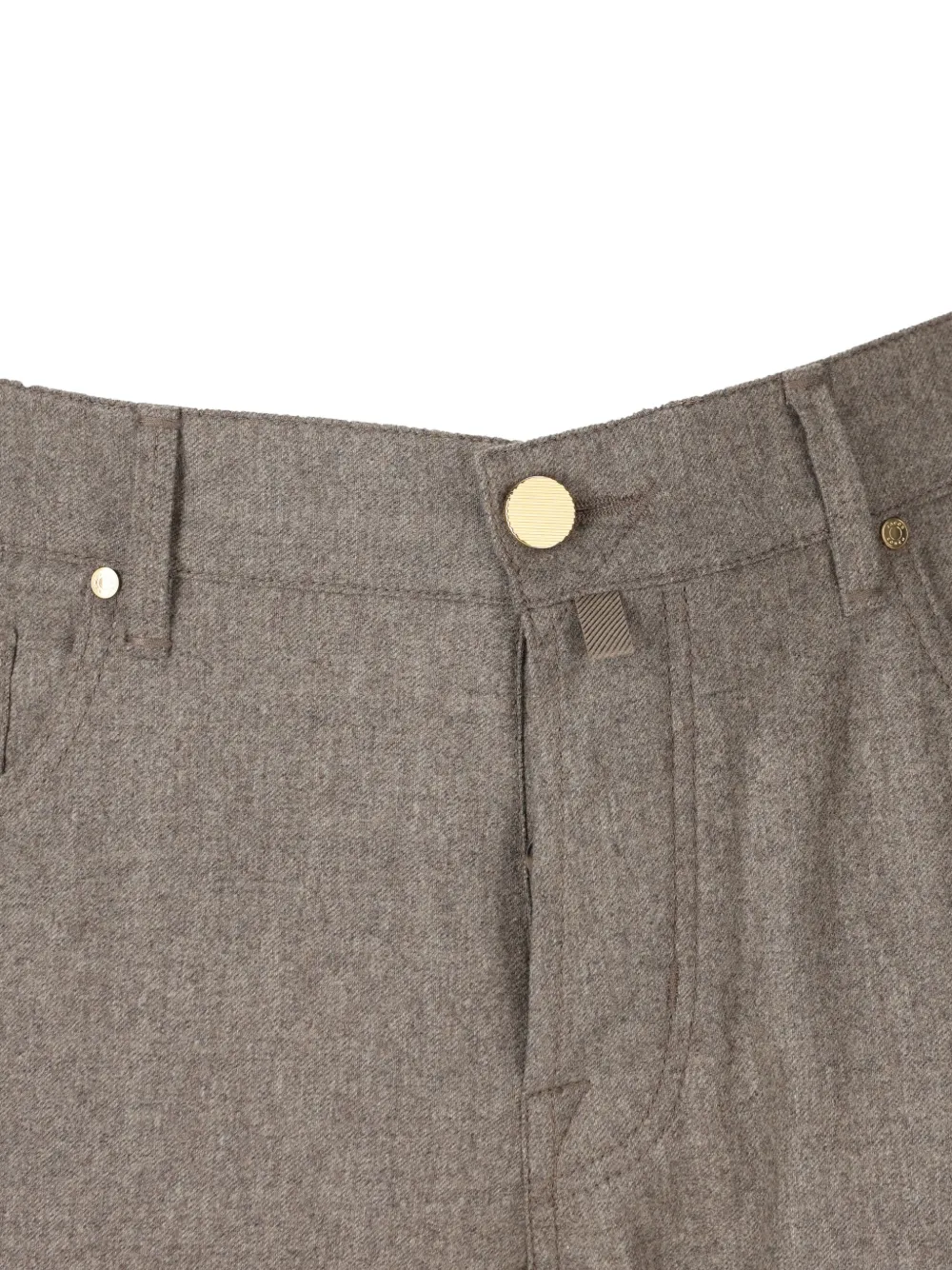 Jacob Cohën Bard logo-patch straight-leg trousers Beige