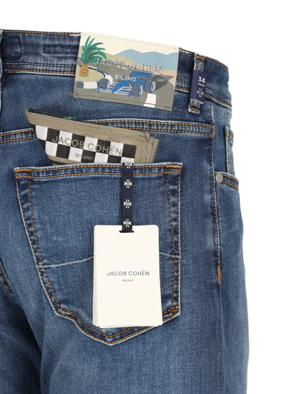 Jacob Cohën logo-patch regular jeans Blauw