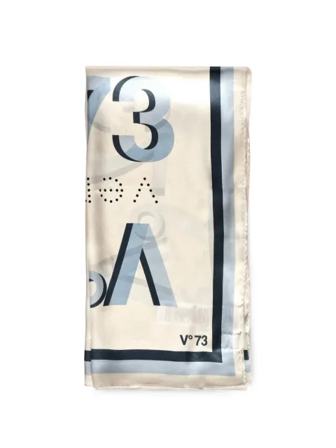 V°73 logo-print silk scarf
