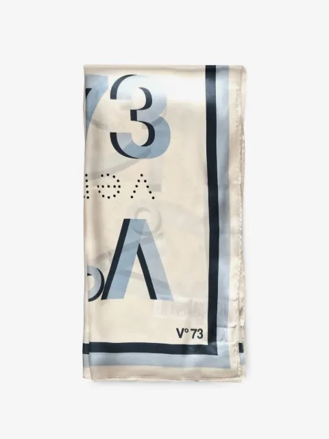 V°73 fular de seda con logo estampado