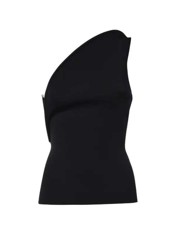 Christopher Esber One-shoulder Hardware-detail Blouse in Black