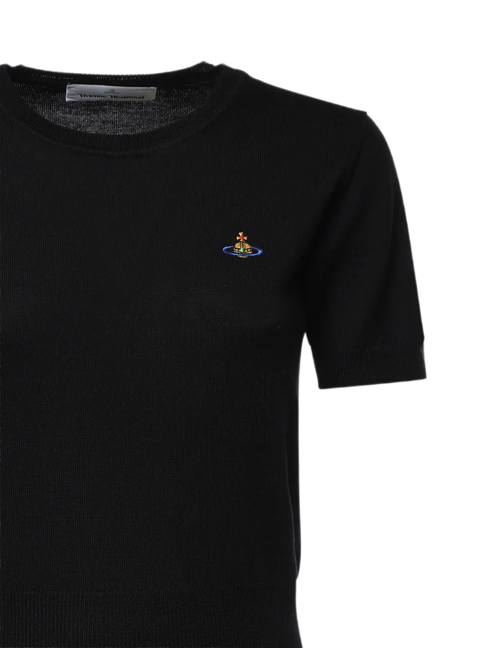 Vivienne Westwood Orb Embroidered Short-sleeve T-shirt in Black, view 3