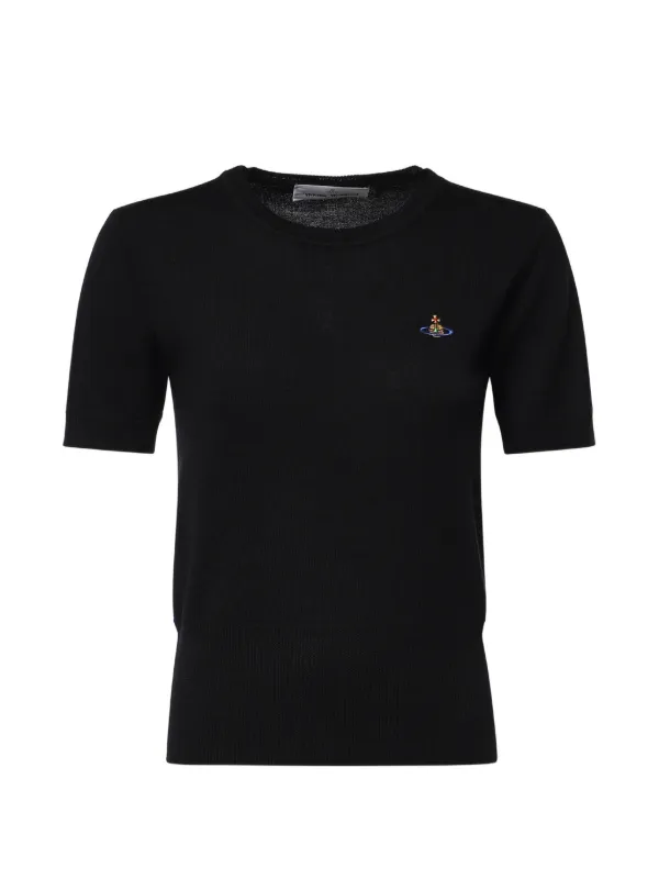 Vivienne Westwood Orb Embroidered Short-sleeve T-shirt in Black