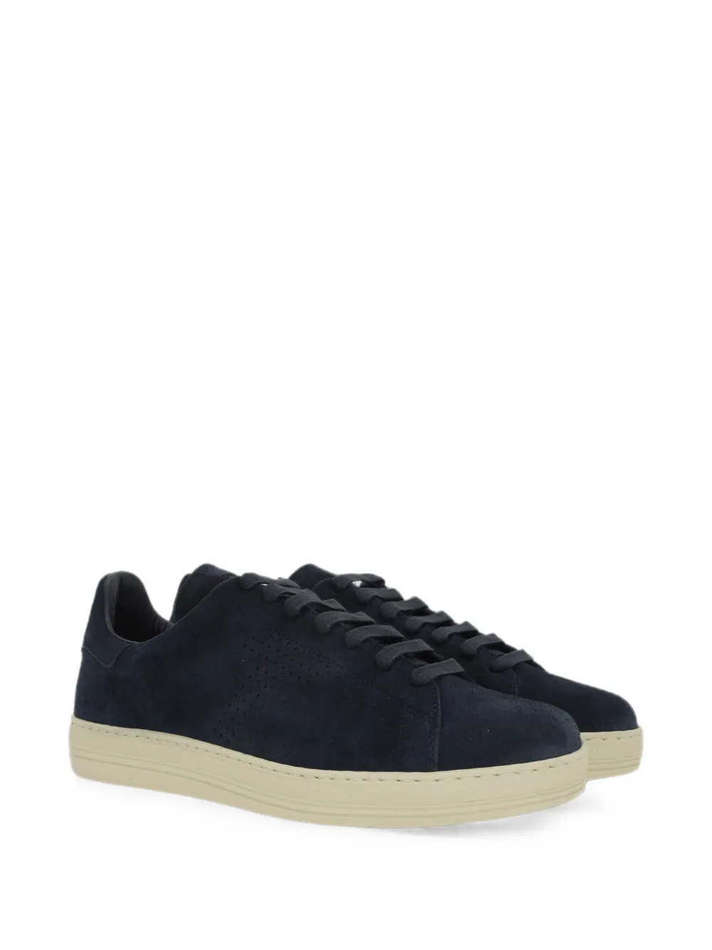 TOM FORD perforated-detail lace-up sneakers Blauw