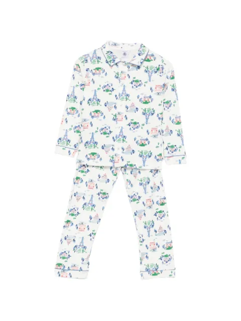 Petit Bateau graphic-print button-down pajamas