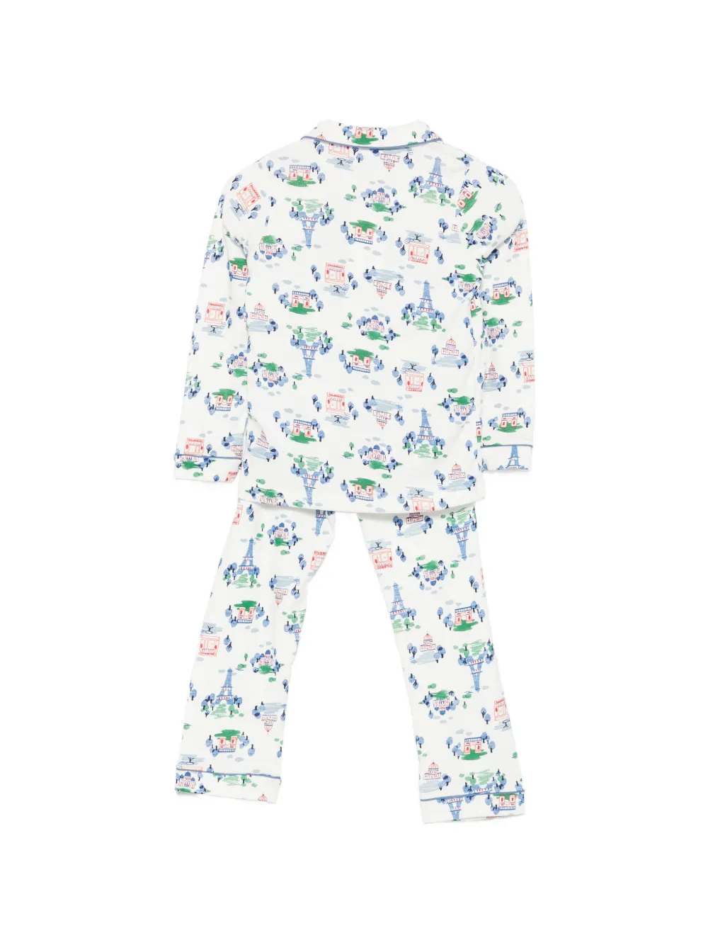 Petit Bateau Pyjama met grafische print en knopen Wit