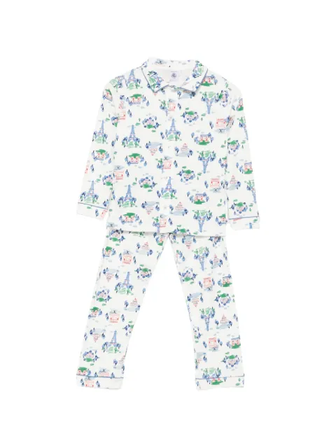 Petit Bateau graphic-print button-down pajamas