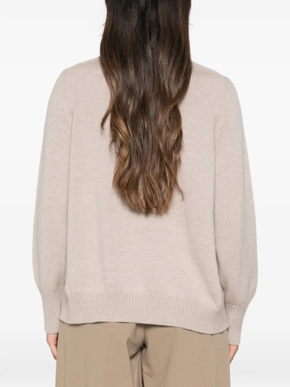 Fabiana Filippi Verfraaide trui met hoge hals Beige