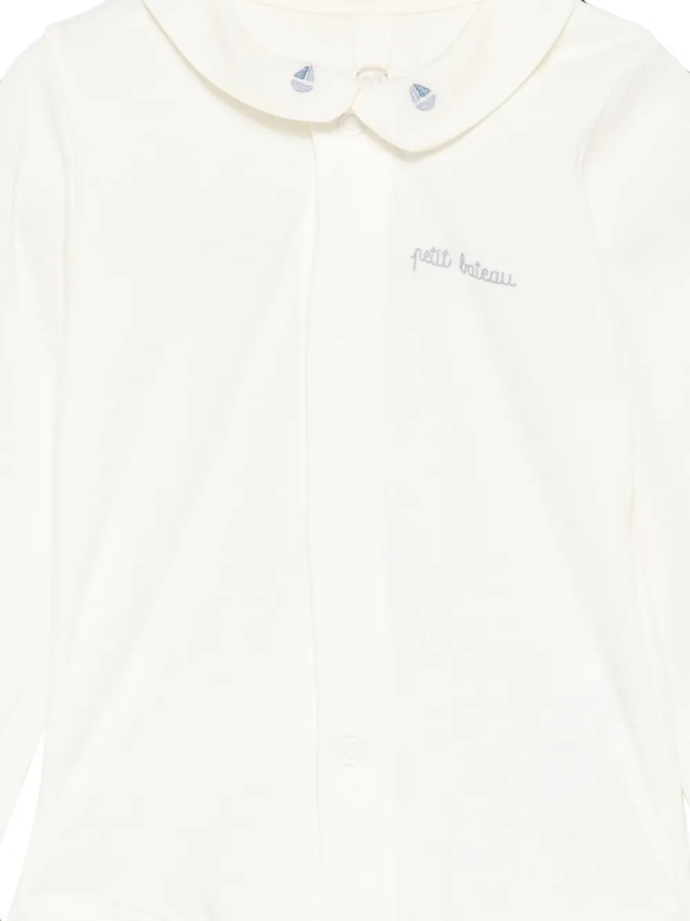 Petit Bateau Romper met Peter Pan kraag Beige