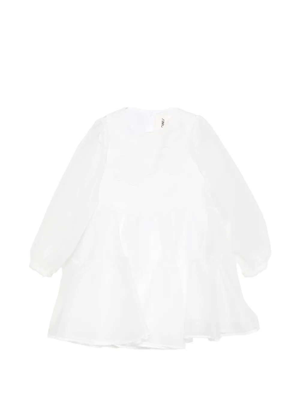 Simonetta flower-patch tiered dress - Bianco