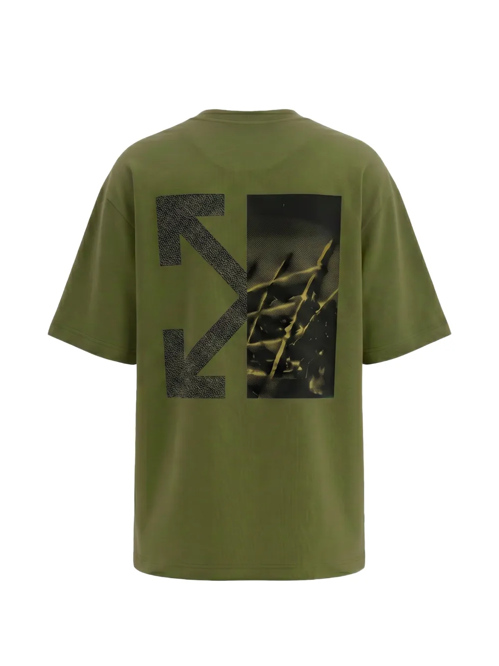 Off-White Katoenen T-shirt met logoprint Groen